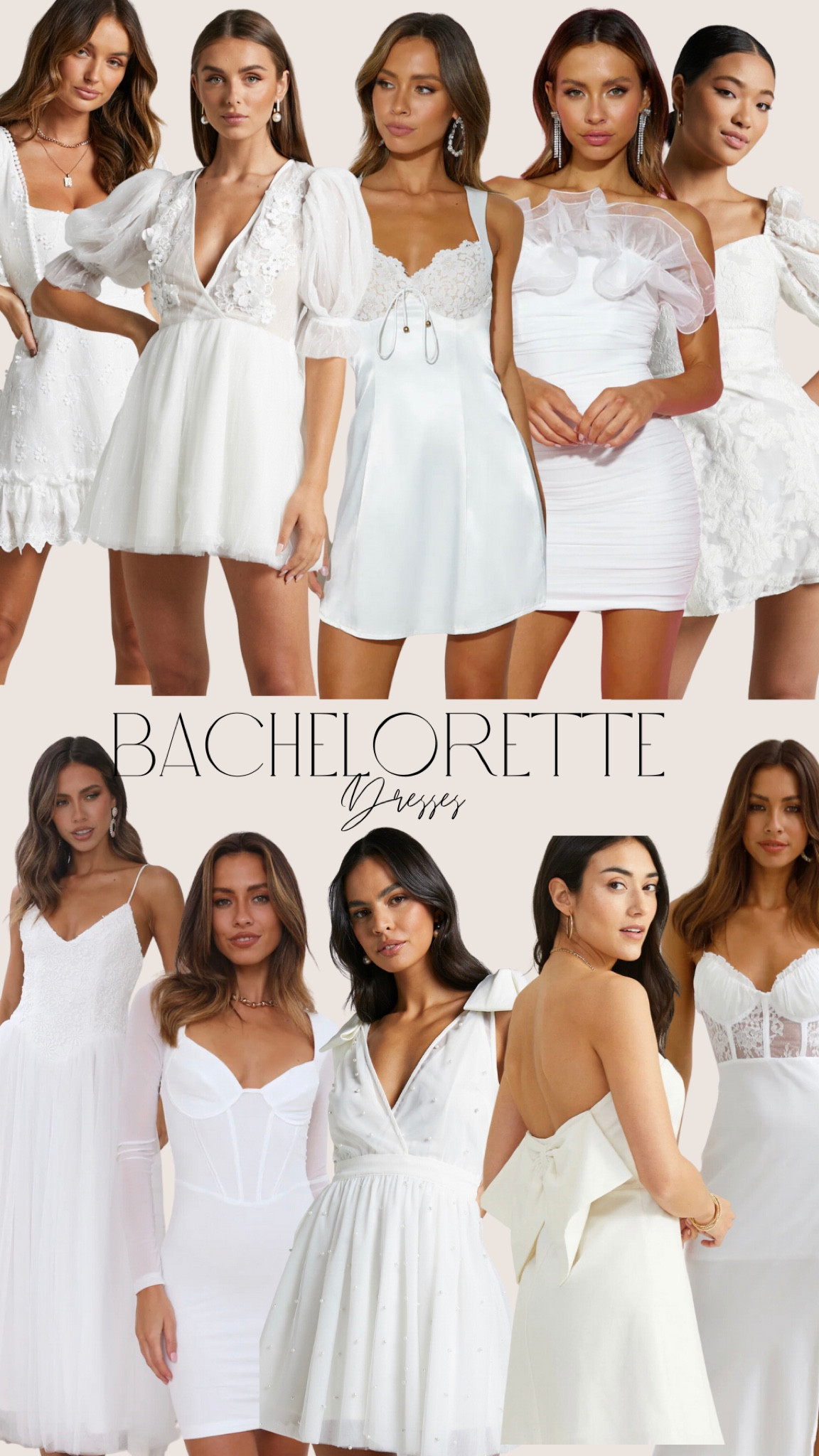 white bachelorette party dress